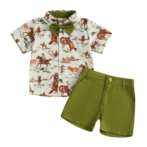 Boys Cowboy Outfit with Denim Shorts