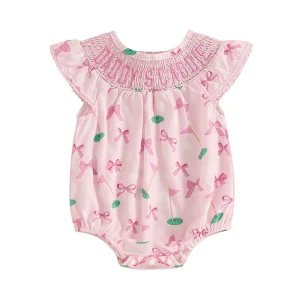 Toddler Floral Romper with Ruffle Sleeves